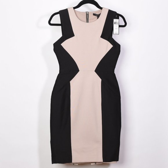 BCBGMaxAzria Evelyn SoyChai Nude & Black Dress - Picture 3 of 6